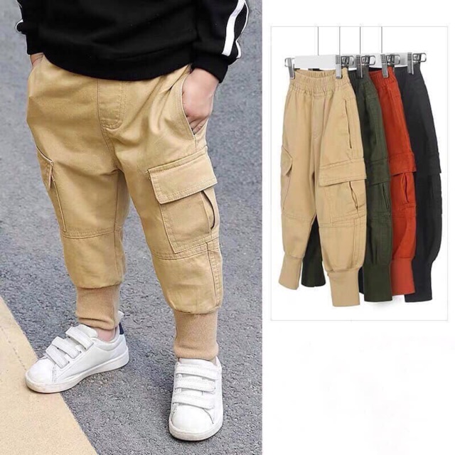 Quần kaki jogger bé trai SB4014 sz 10-16kg Quần vải túi hộp trẻ em chất chơi  SUBIN KIDS
