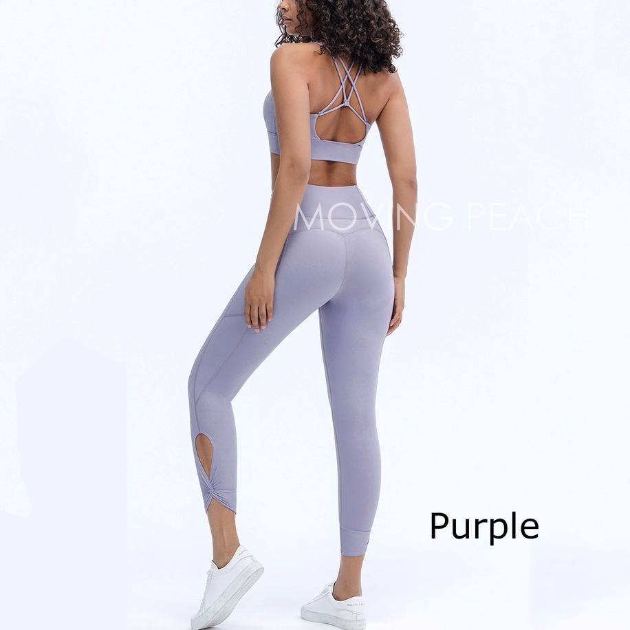 MOVING PEACH Women Sports sets Beauty-back Yoga bra with Leggings CBN+CLN