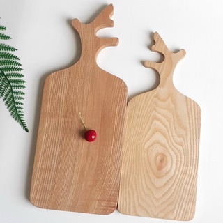 Thớt gỗ tự nhiên cao cấp, thớt gỗ trang trí decor có tay cầm chụp ảnh