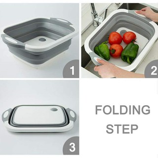 4 in 1 Multi-Board No More Tools Folding Cutting Board Storage Basket for Kitchen Fruit Vegetables
