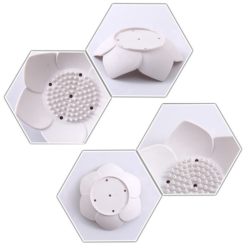 [Mới] Khay Silicone Đựng Xà Phòng Hình Hoa Sen Thoáng Khí