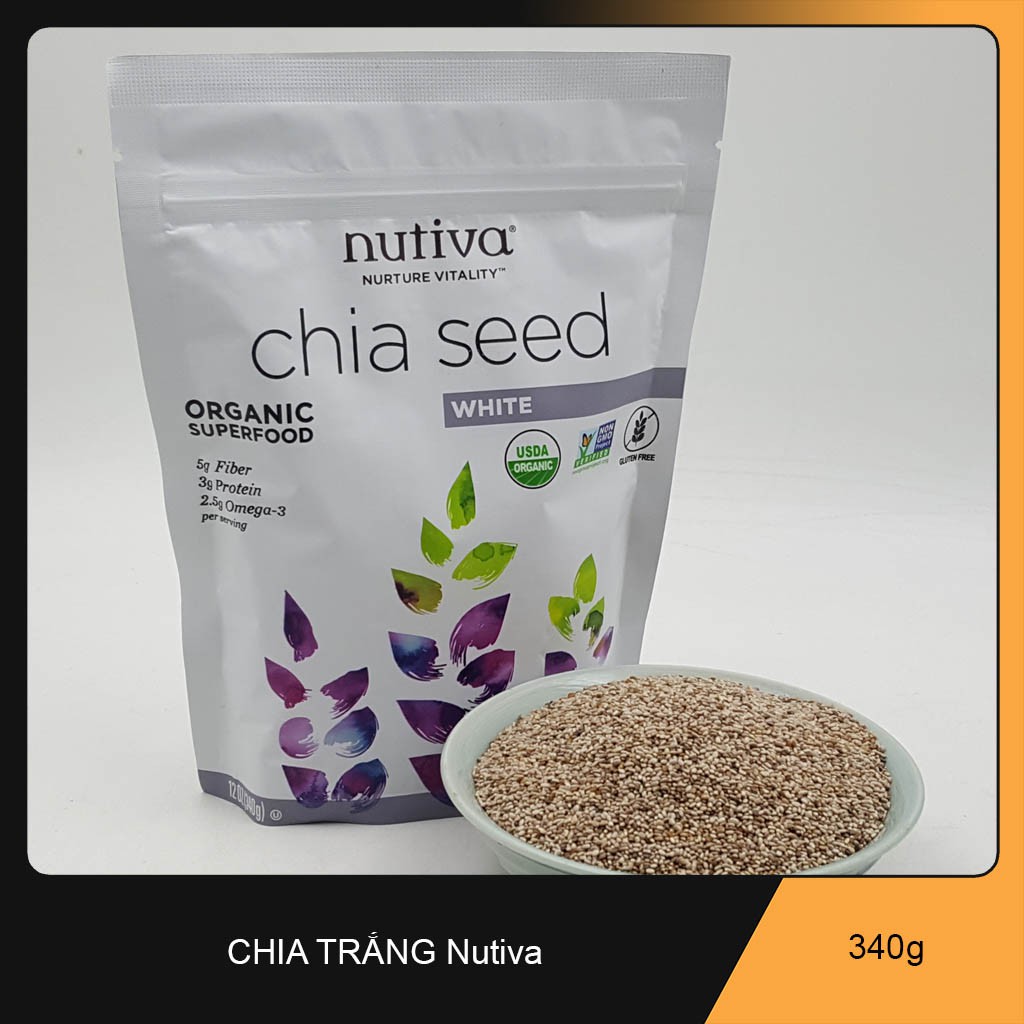 Hạt Chia Trắng Organic Nutiva Của Mỹ 340gr