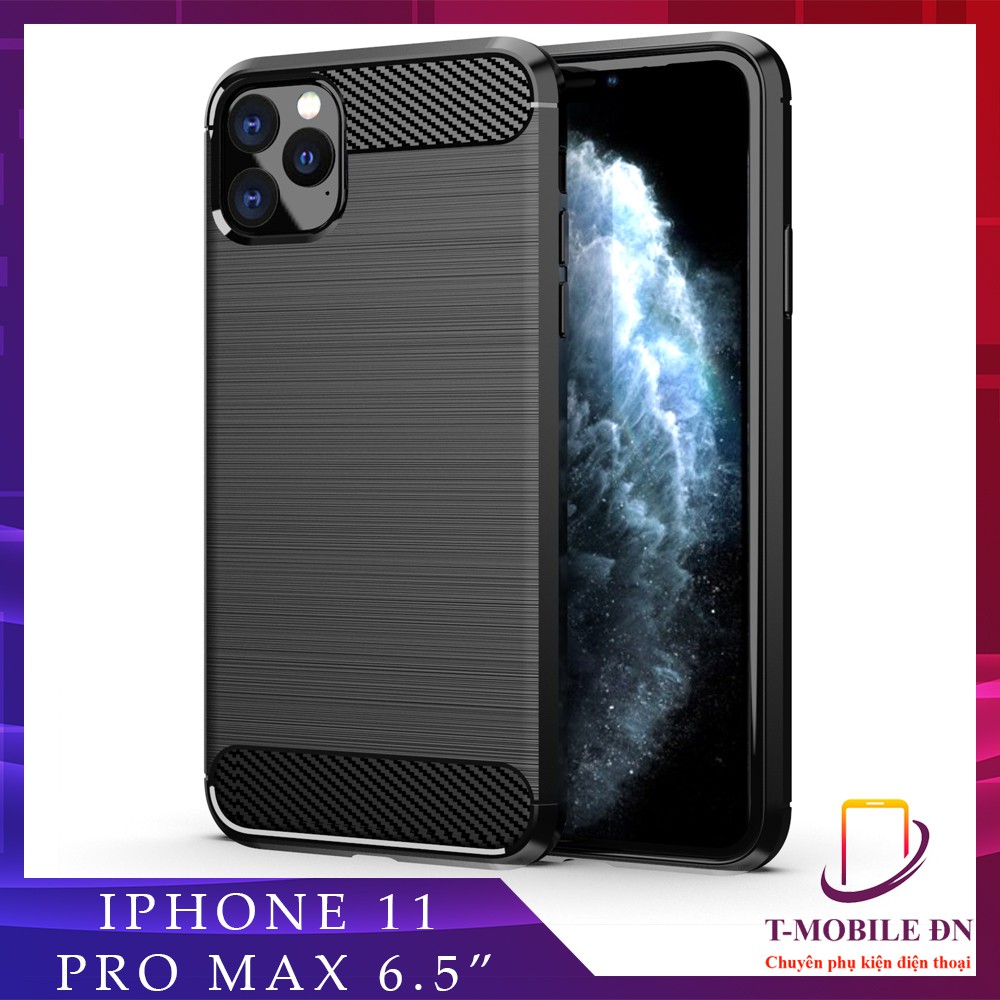 Ốp lưng iPhone 11 / iPhone 11 Pro / iPhone 11 Pro Max Carbon phay xước chống sốc chống vân tay