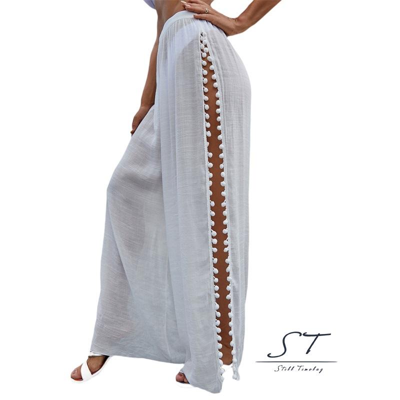 Quần Đi Biển CY03 Hai Mặt Lưng Cao Đính Bóng Lông Dễ Thương Cho Nữ