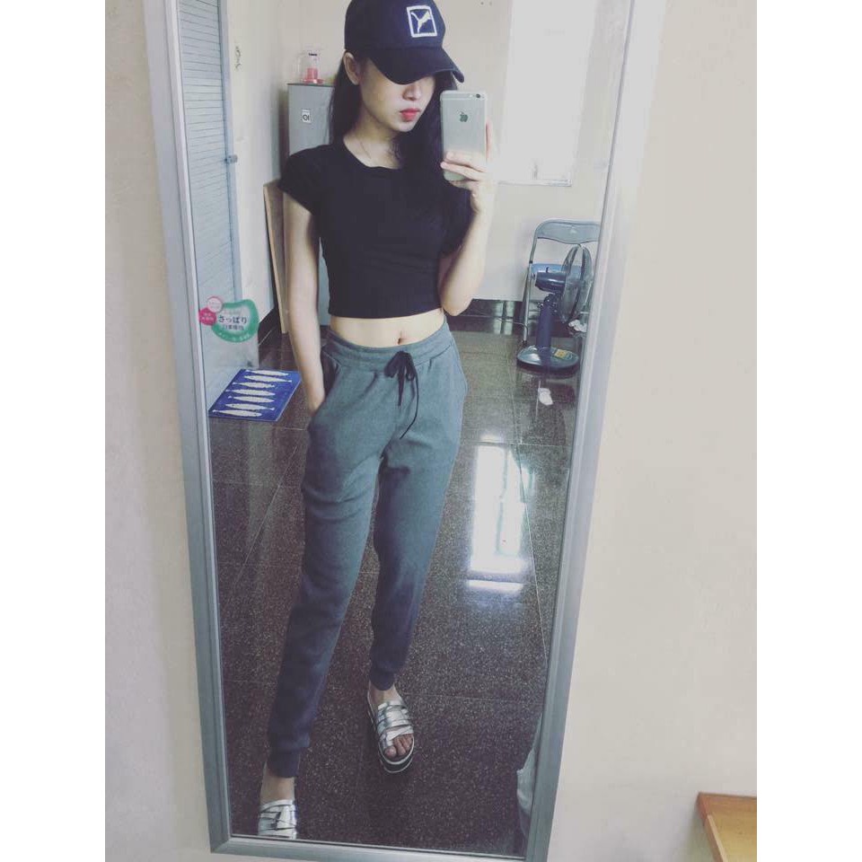 Quần Jogger gân tăm Bassic mặc cực thích