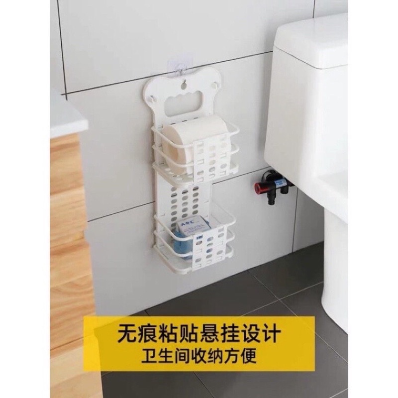 Giỏ treo đồ 2 tầng đa năng - Giỏ đựng đồ dán tường nhà bếp tiện lợi - Tee &amp; Mee