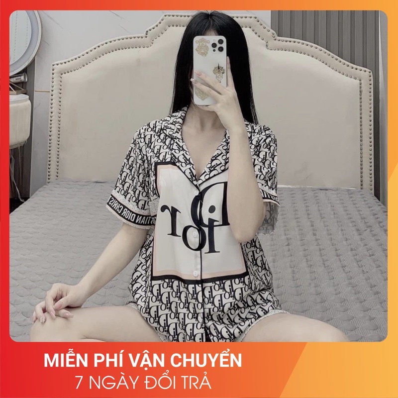 BỘ NGỦ Pijama Lụa Mango TK Đì Or Quần Cộc Mác Sam