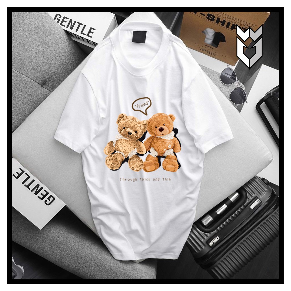 【FREE SHIP】Áo Thun nam nữ unisex in COUPLE BEAR, áo phông tay ngắn cổ tròn cotton co dãn - GW Shop | BigBuy360 - bigbuy360.vn