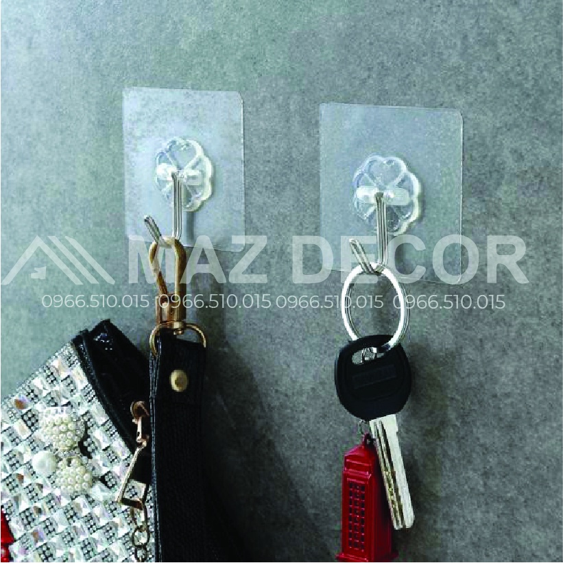 Combo 10 chiếc móc dán tường chịu lực siêu dính trong suốt siêu chắc treo tường quần áo mắc màn đa năng