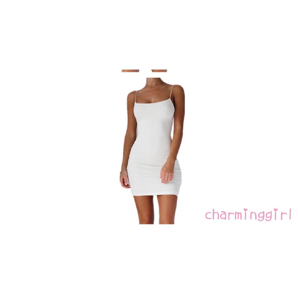 Đầm Hai Dây Cổ Sâu Ôm Body Quyến Rũ Dành Cho Nữ