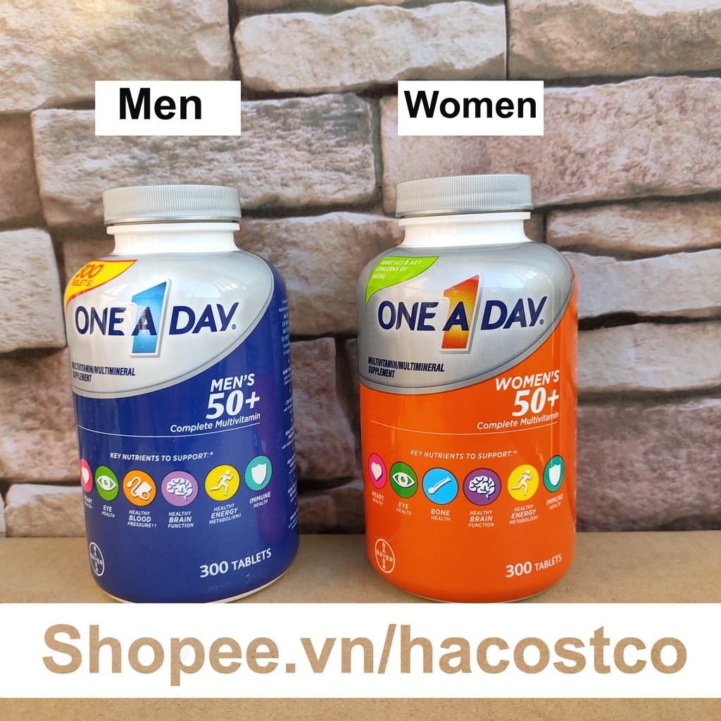 Viên uống One a day Men's , Women's 50+ Multivitamin 300 viên của Mỹ - Bổ sung vitamin tổng hợp men women | Thế Giới Skin Care