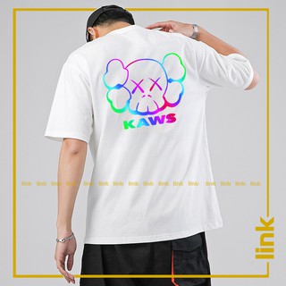 Áo thun phản quang 7 màu KAWS độc lạ tay lỡ ( Đen, Trắng )