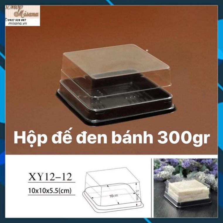 Hộp nhựa vuông ; JHL10-10 - XY12-12 đế đen đựng bánh trung thu 200-250gr