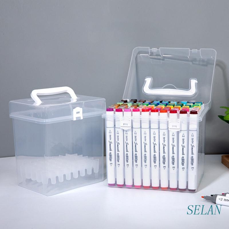 Hộp Đựng Bút Đánh Dấu Có Khóa Tay Cầm Bằng Nhựa Chống Nước Sắp Xếp Gọn Gà