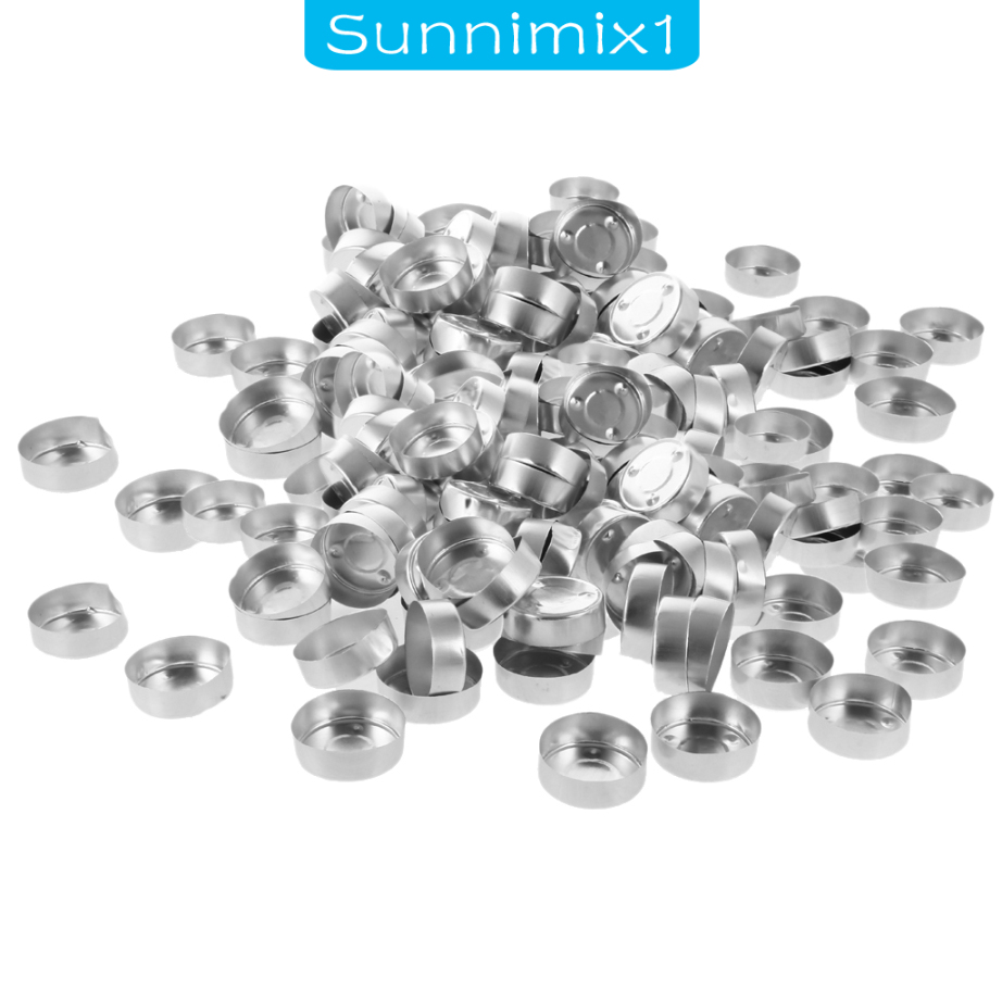 [SUNNIMIX1]200 Pieces Empty Aluminum Tealight Cups DIY Candles Containers Case 38x12mm