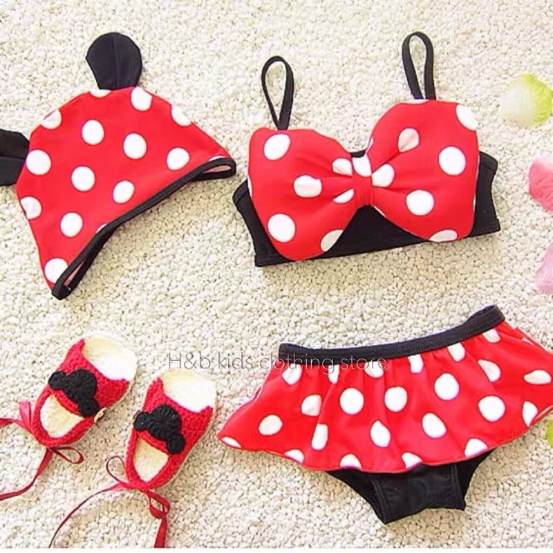 Bikini 2 mảnh bé gái sexy, đồ bơi bé gái 2 mảnh chấm bi