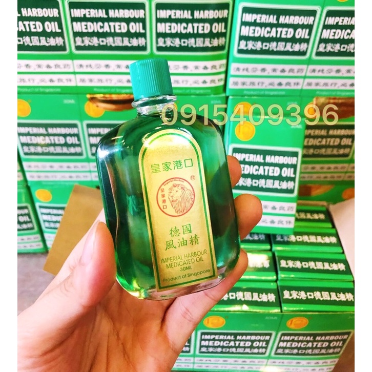 [chính hãng] Dầu gió xanh Sư tử đỏ Singapore Imperial Harbour Medicated Oil 30ml