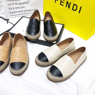 Giày slipon chanell viền đế cói basic