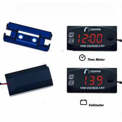 Đồng hồ báo volt bình cho xe máy 2 chế độ hiển thị Time + Volt