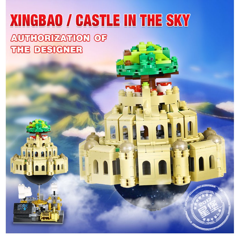 Đồ chơi Lắp ráp Mô hình Creator Castle in the sky Hộp nhạc Lâu đài Bay Laputa BAY LAPUTA Xingbao 05001