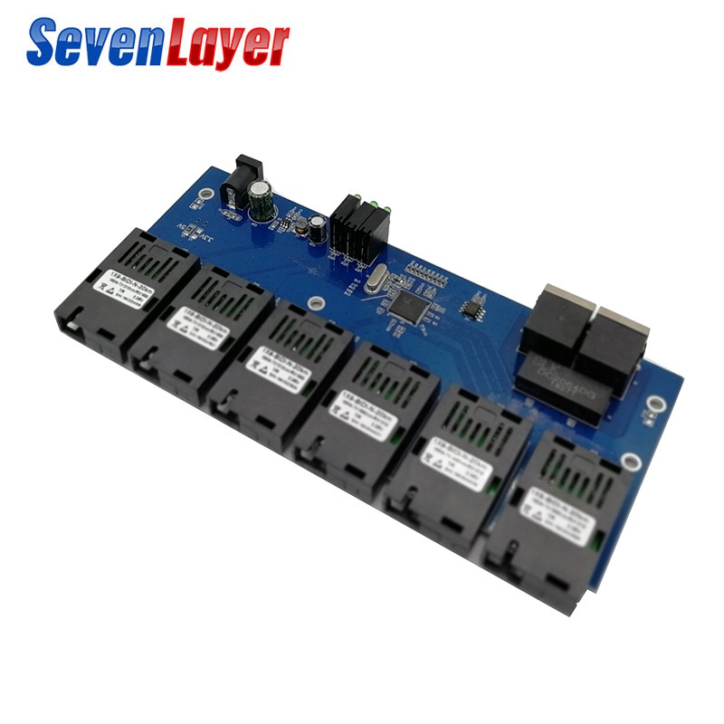 Bộ chuyển đổi quang2 RJ45 6 / 100 M 20km 10 / 100M PCBA chuyên dụng