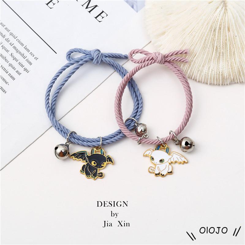 (OLOJO.vn) Vòng Tay Cặp Dây Nam Châm Bằng Nam Châm Màu Trắng Đen Cho Cặp Đôi Tình Bạn Không Răng