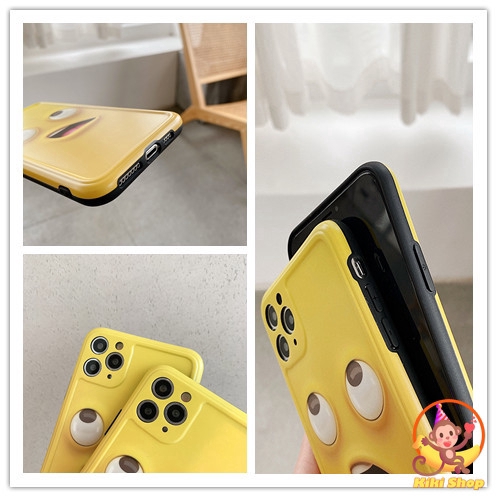 Ốp điện thoại IMD mềm hình mặt biểu cảm màu vàng vui nhộn cho IPhone 12 11 Pro Max X Xs Max XR 8 7 Plus