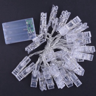 Dây đèn led kẹp ảnh trang trí 40 kẹp 6m dùng pin AA / USB