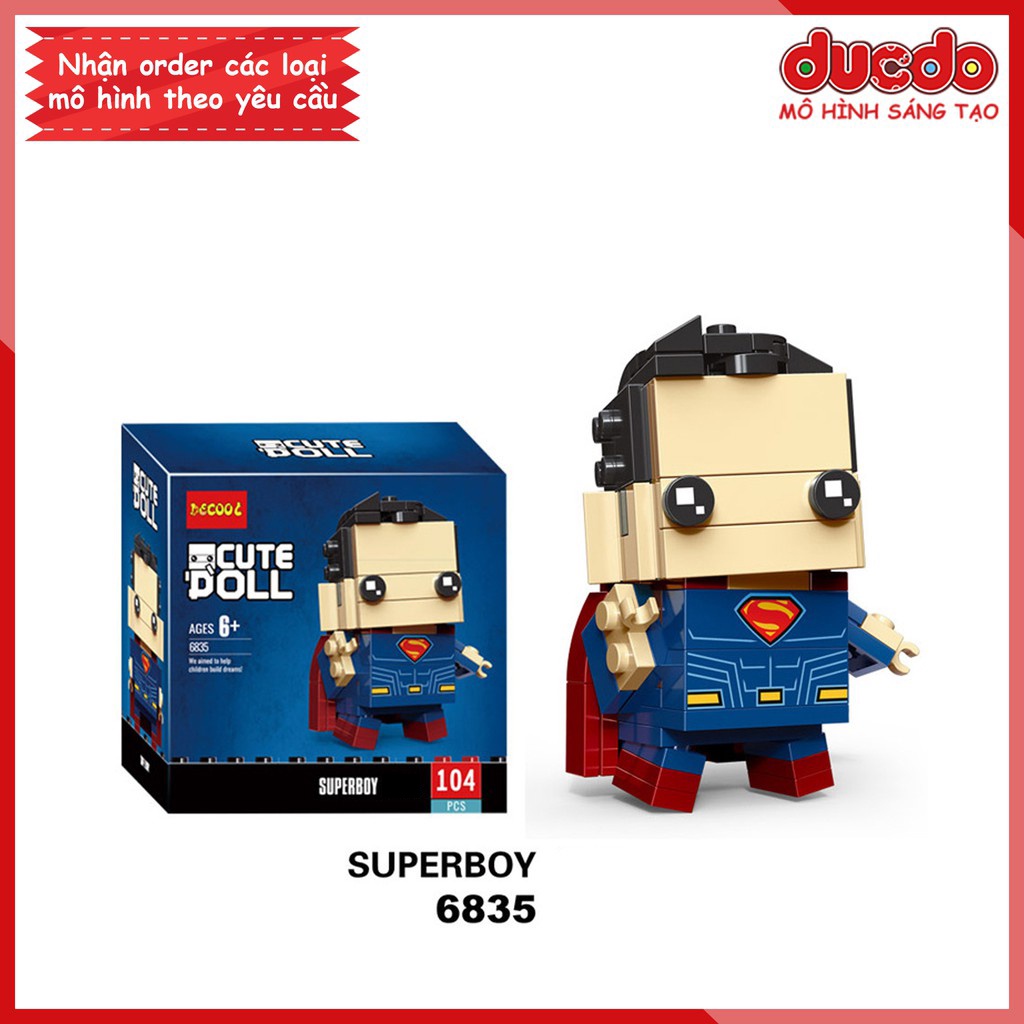 Brick Headz trong Justice League - Đồ chơi Lắp ghép Mô hình Batman Mini Minifigures DECOOL 6835-6840 BrickHeadz