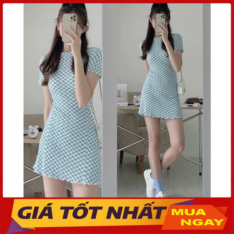 Váy Body Dáng Chữ A Kẻ Caro M5178