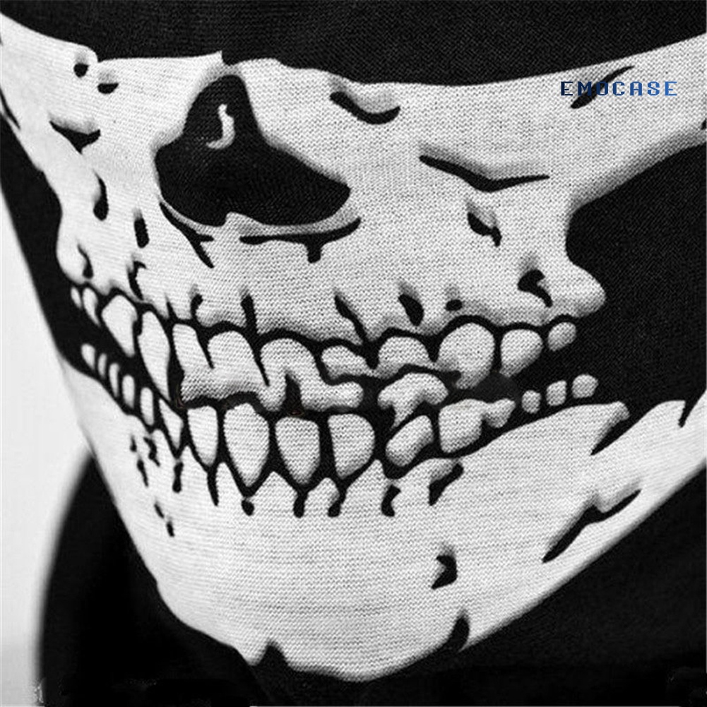 Vỏ Bọc Che Mặt Và Cổ In Hình Bộ Xương Cá Tính Cho Người Đi Xe Máy