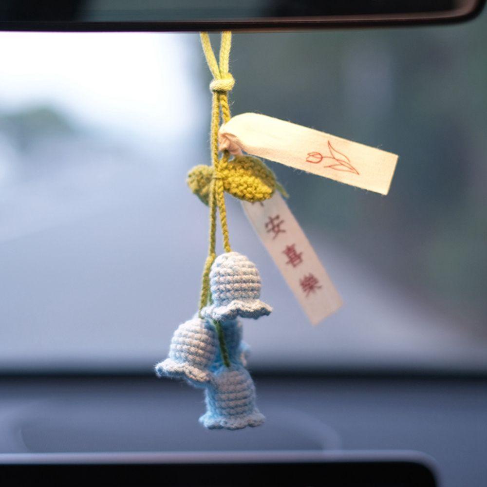 Cuộn Len Dệt Kim Thủ Công Hình Hoa Dùng Làm Móc Khóa / Móc Khóa DIY