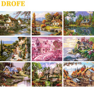 DROFE Bộ Tranh Sơn Dầu Vải Canvas Tự Làm 40x50cm Dùng Để Trang Trí Nhà Cửa