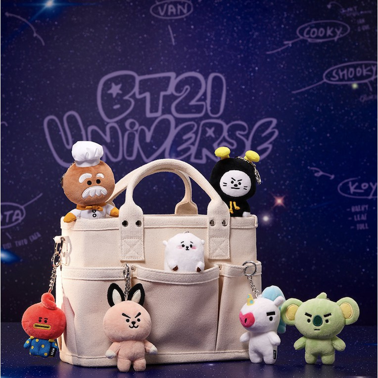 B129 OFFICIAL line friends BTS BT21 UNIVERSE BAGCHARM keychain bag charm key ring  Móc Khóa Hình Nhân Vật  Xinh Xắn bigs