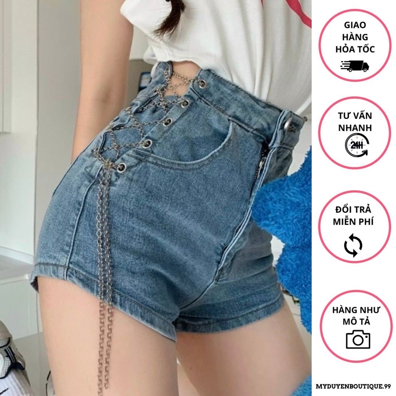 Quần đùi short phối xích ngọc trinh ( kèm ảnh thật )