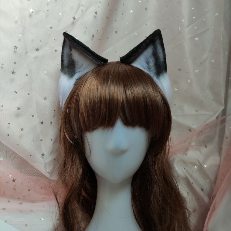 Cài tai mèo cosplay hoá trang màu trắng đen | BigBuy360 - bigbuy360.vn