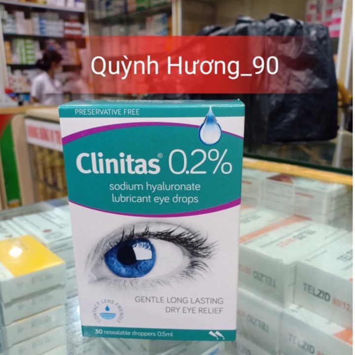 Dung dịch nhỏ mắt CLINITAS 0.2% Sodium hộp 30 tép nhỏ mắt