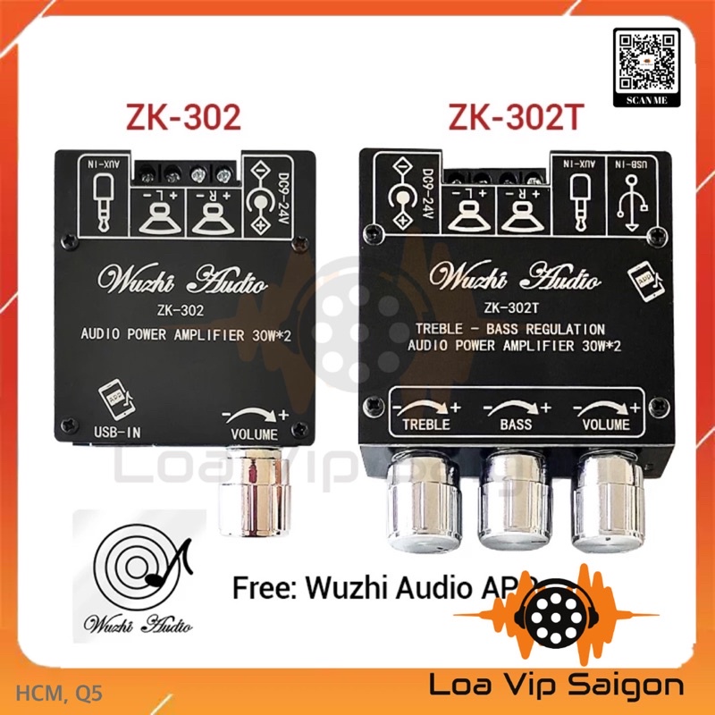WUZHI ZK302 / ZK302T, dòng mới có APP, Bluetooth 5.1, chỉnh EQ, Đổi tên buetooth