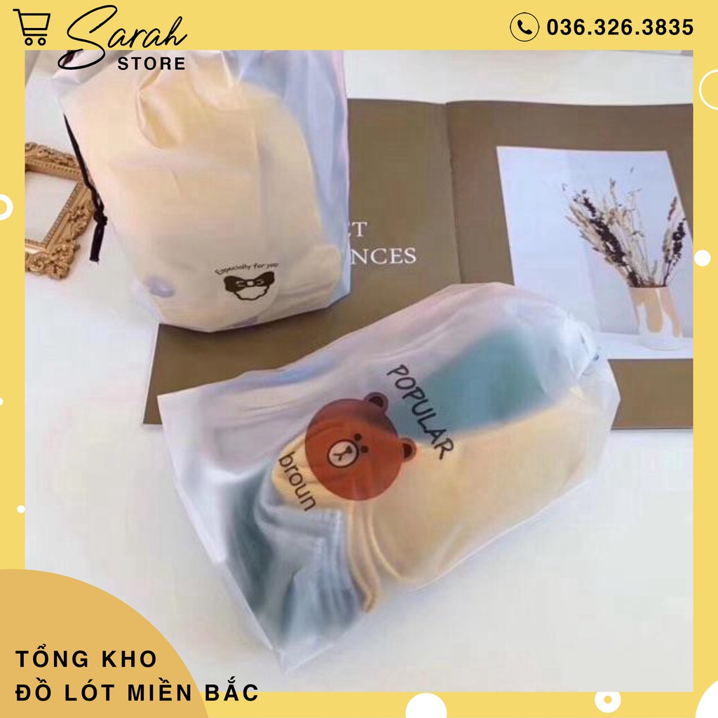 Set 10 Đôi Tất Gấu Kèm Túi Rút Brown Hot.
