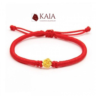 KAIA - Vòng tay handmade dây chỉ đỏ charm hoa hồng mini - HH0001