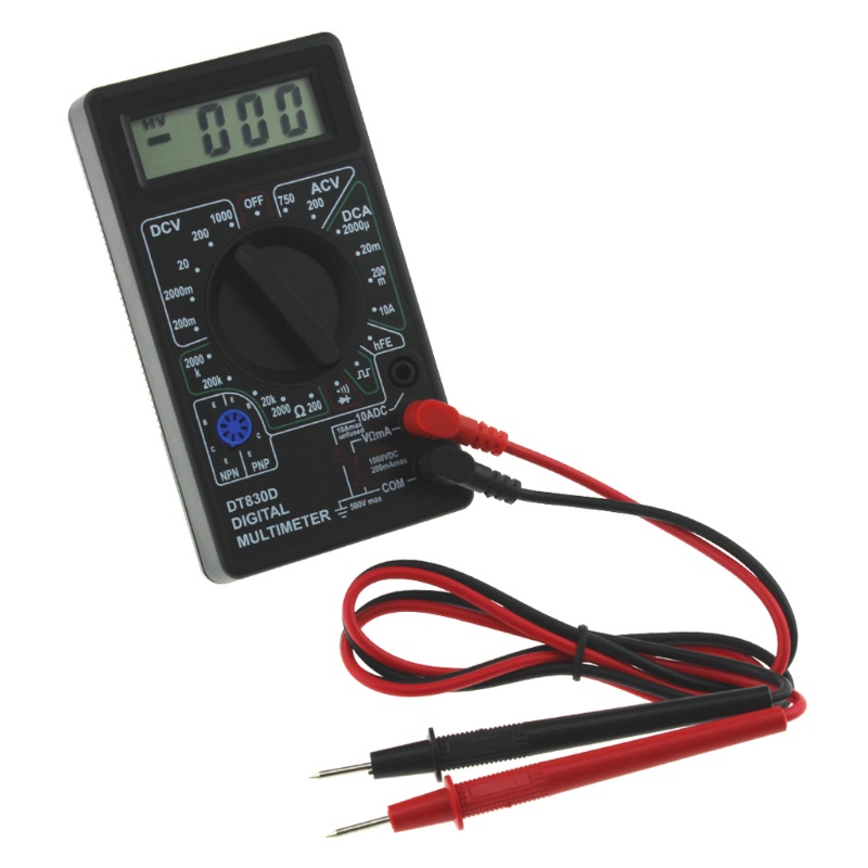 Vạn Năng Kế Kỹ Thuật Số Mini Màn Hình LCD Kèm Que Dò Điện Áp DC A