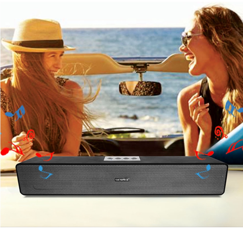 Loa Vi Tính SoundMax SB-203 2.0 12W Bluetooth 5.0 - Hàng Chính Hãng