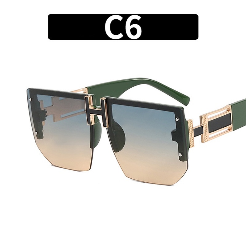 Kính Mát Gọng Vuông Không Viền In Chữ H Thời Trang Cho Nữ