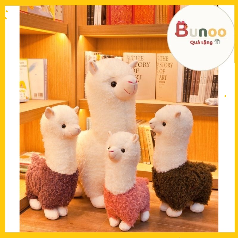 (Sẵn)Gấu Bông Lạc Đà Alpaca Ngộ Nghĩnh Bản Màu Đỏ Giáng Sinh Noel 27-38-46-56-65cm Bunoo Shop