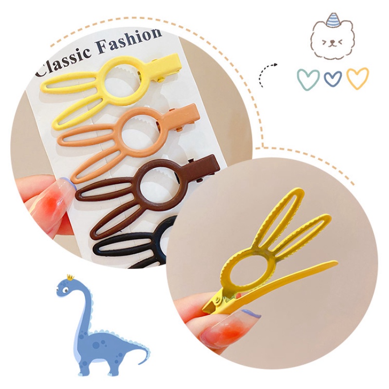 Set 4 Kẹp Tóc Nhiều Màu Sắc Dễ Thương Phong Cách Hàn Quốc Cho Bé Gái