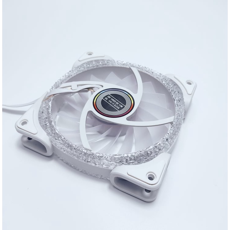 Quạt tản nhiệt máy tính, Fan Led trắng, Fan case Diamond U1 White Led RGB Dual Ring đồng bộ màu với bộ Hub Quạt Coolmoon