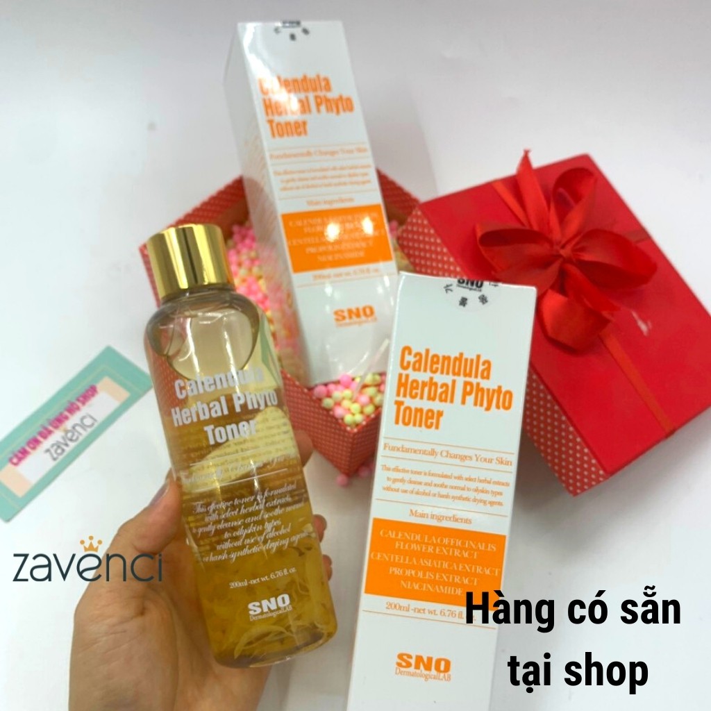 Nước hoa hồng SNO Calendula Herbal Phyto Toner ngừa mụn kiềm dầu 200ml - ZAVENCI Official