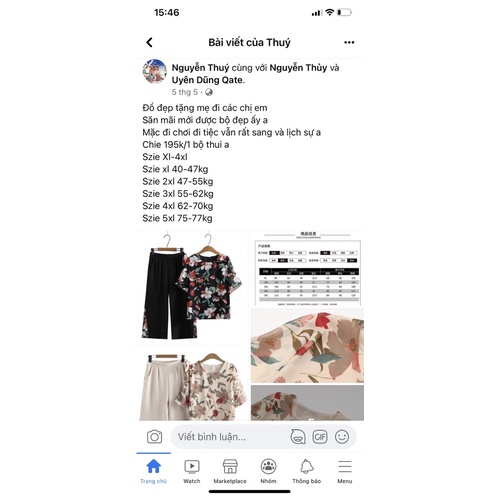 Bộ trung niên tặng mẹ
