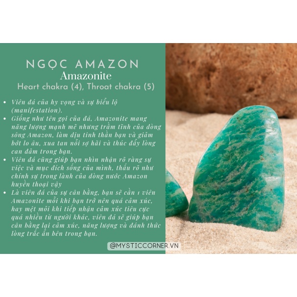 Palm Amazonite (đá Thiên Hà) làm dịu sự lo lắng dùng trong thanh tẩy, Tarot, Reiki, thiền định, phong thủy