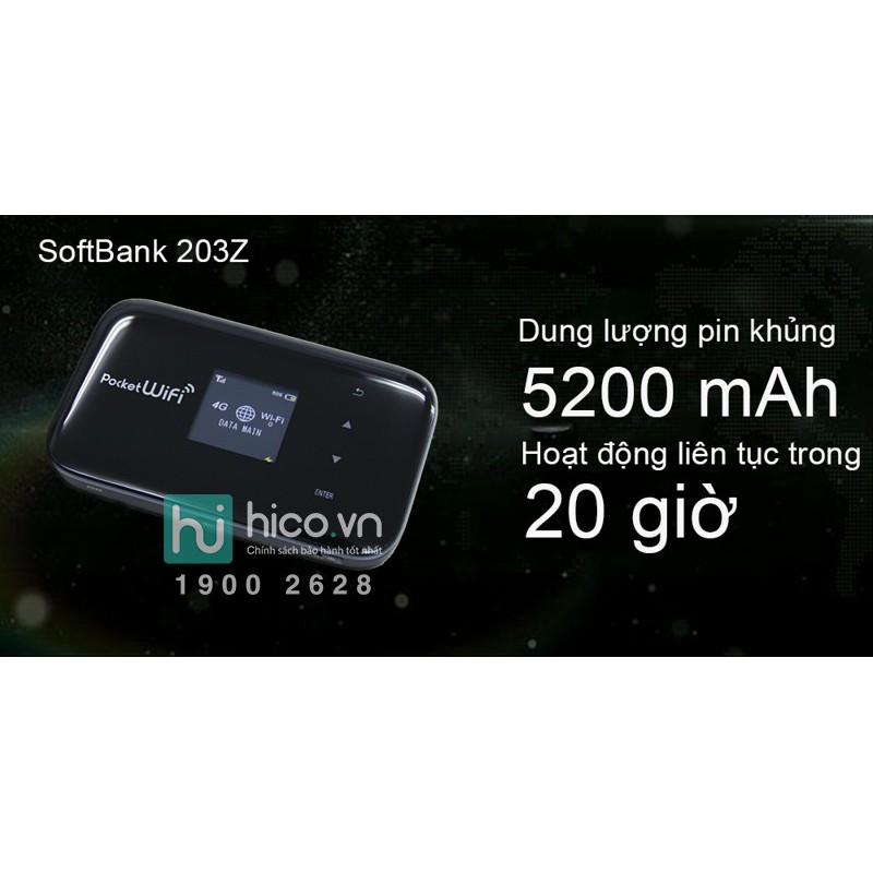 ZTE Pocket Wifi GL09P 203Z Bộ phát wifi 3G Nhật Bản Kiêm Pin Sạc Dự Phòng